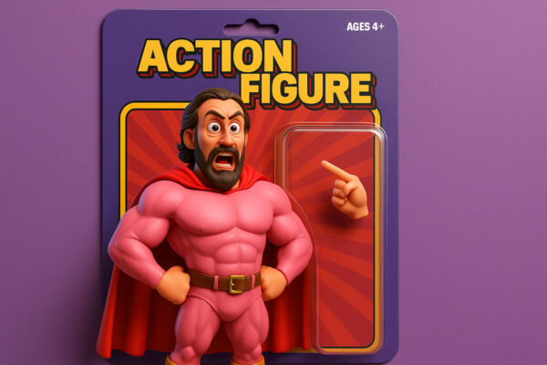 Action-Figur im Blister - erstellt mit DALL-E / ChatGPT (Bild: OpenAI)