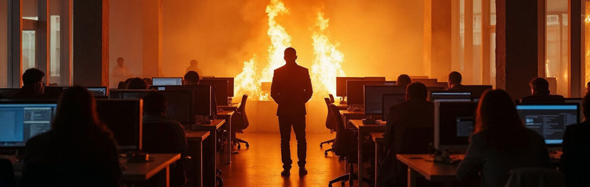 Feuer im Büro (Bild: Freepik AI)
