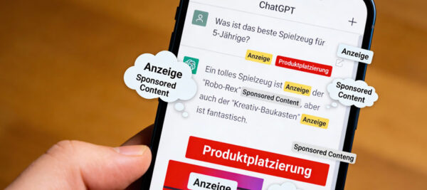 Illustration: Ads / Werbung in ChatGPT (Bild: Freepik AI)