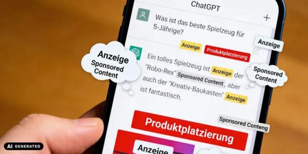 ChatGPT Ads / Werbung und Anzeigen in ChatGPT - Mockup (Bild: Magnific AI)
